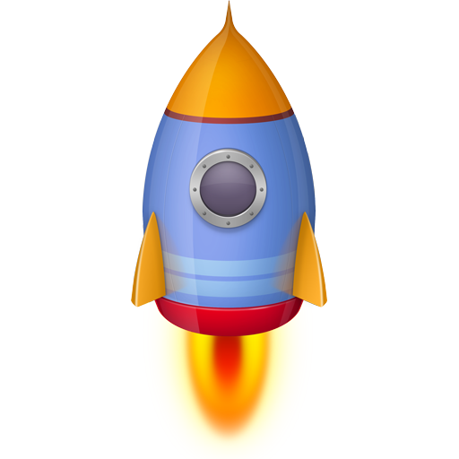 A Rocket Ship With A Fire