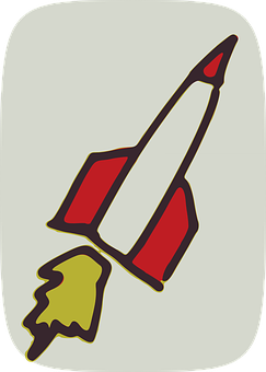 A Rocket Drawing On A White Background