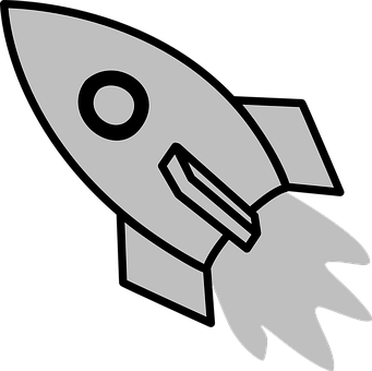 A Grey Rocket With A Black Background