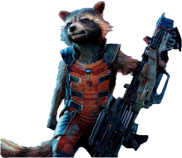 A Raccoon In A Garment Holding A Gun