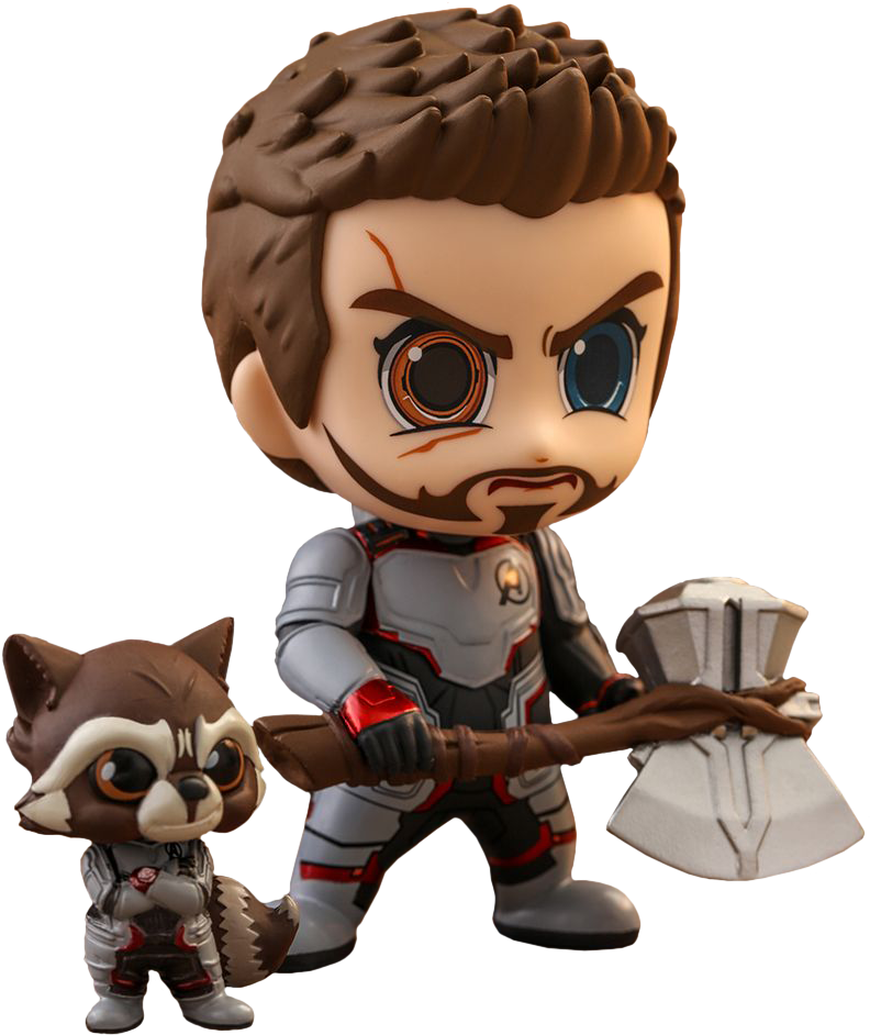 A Toy Figurine Of A Man And A Raccoon