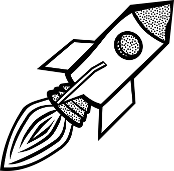 A White Rocket With A Black Background