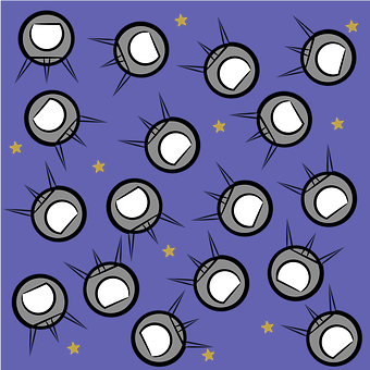 A Group Of Round Objects With Stars