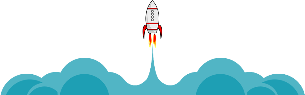 A Cartoon Rocket With Red And Orange Flames