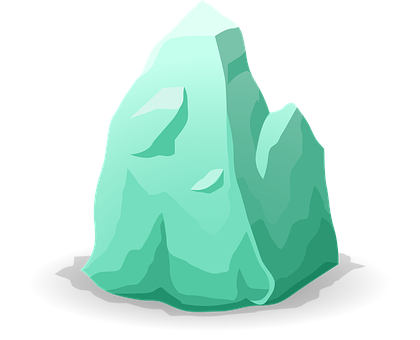 A Green Iceberg On A Black Background