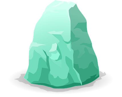 A Green Rock With A Black Background