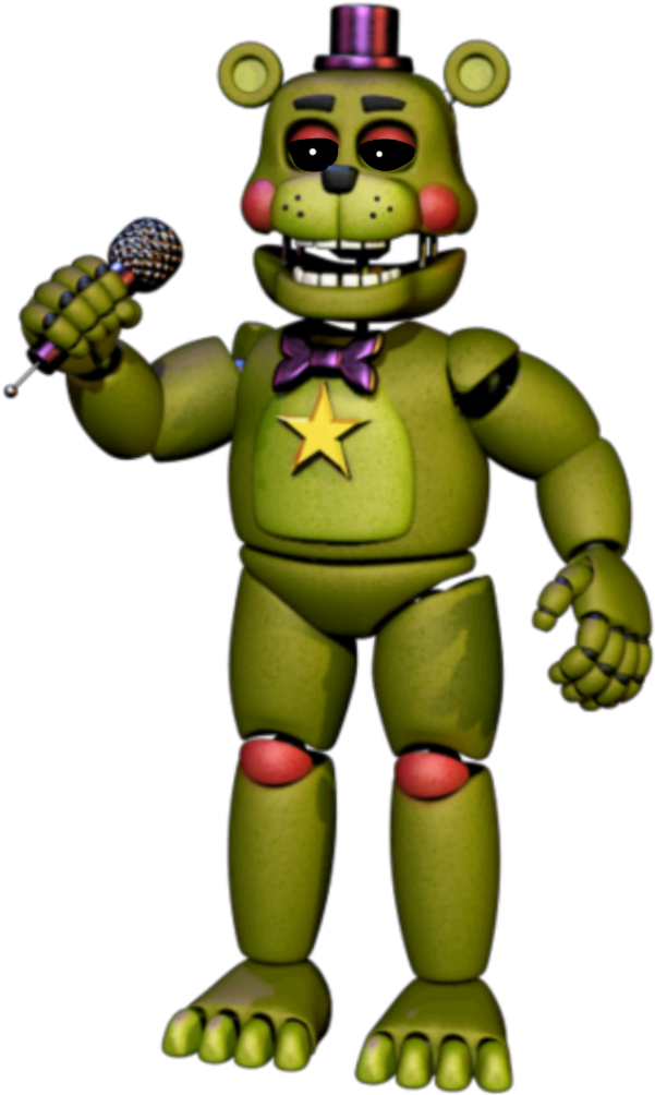 A Green Toy Character Holding A Microphone