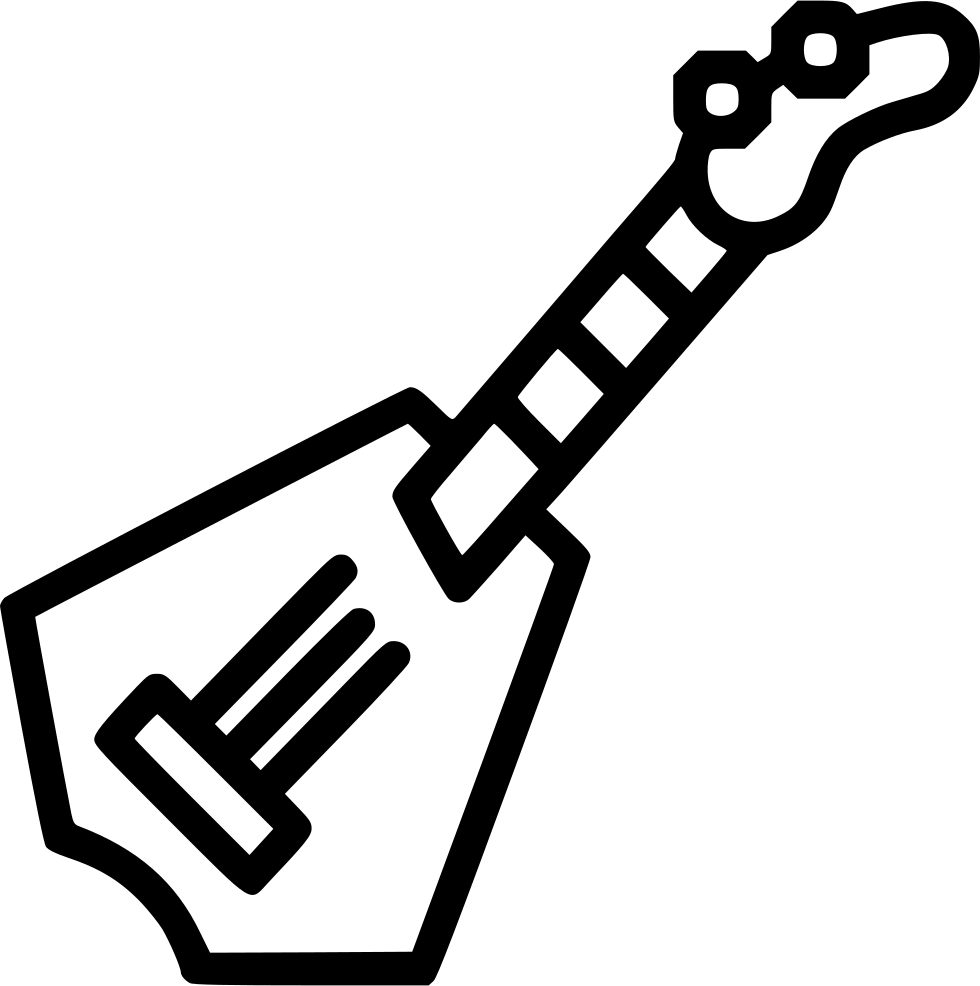 A Black And White Outline Of A Guitar
