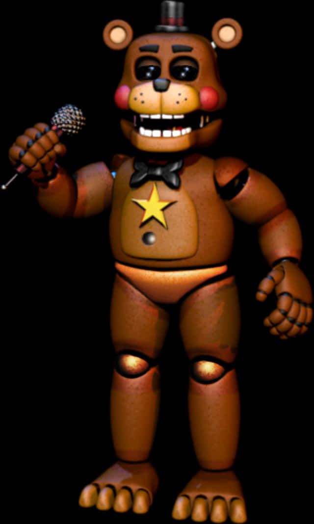 A Toy Character Holding A Microphone