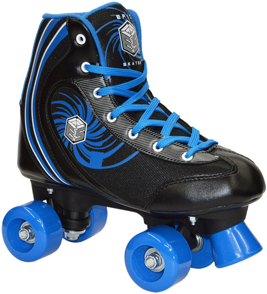 A Black And Blue Roller Skate