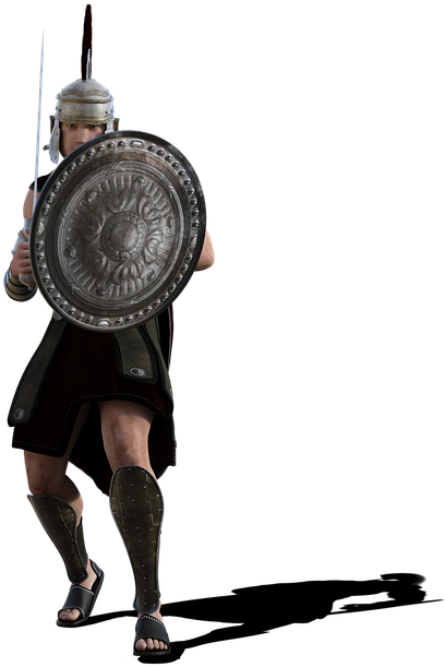 Roman Gladiator Black And White, Hd Png Download
