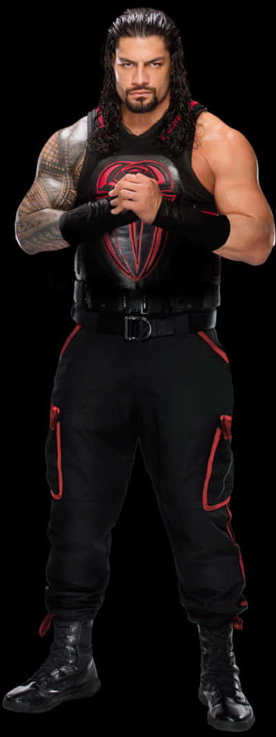 Roman Reigns Full Body Hands Together