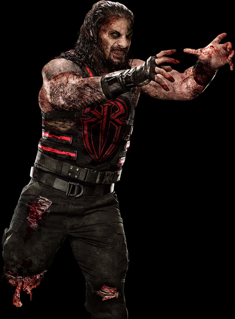 Roman Reigns With Severed Right Leg