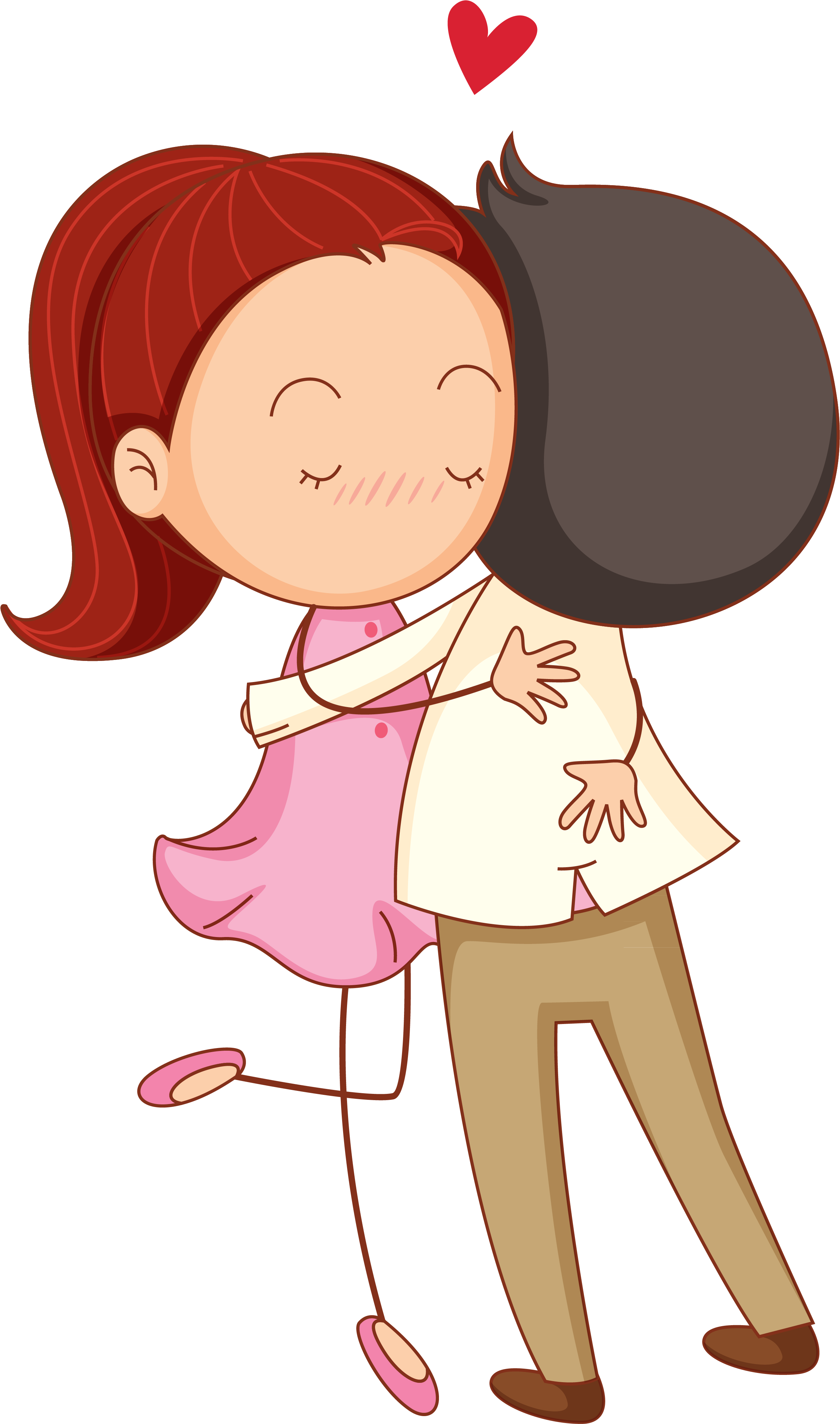 A Cartoon Of A Man And A Woman Hugging