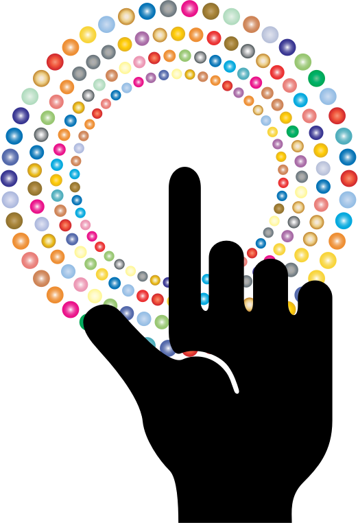 A Hand With A Circle Of Colorful Dots