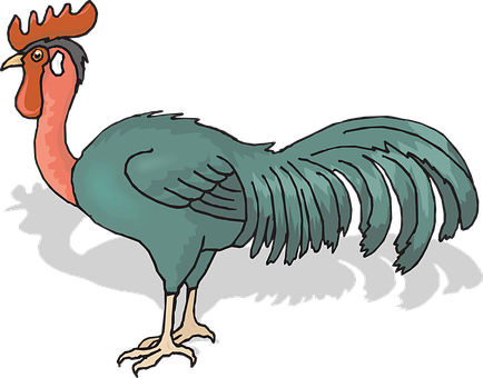 A Cartoon Of A Rooster