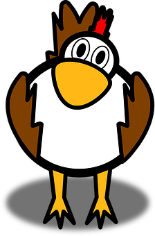 A Cartoon Bird With A White Shirt
