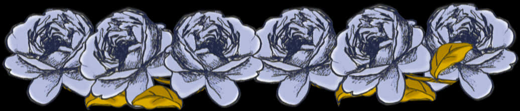 Rose Border Png - Vintage Flower Blue Border, Transparent Png