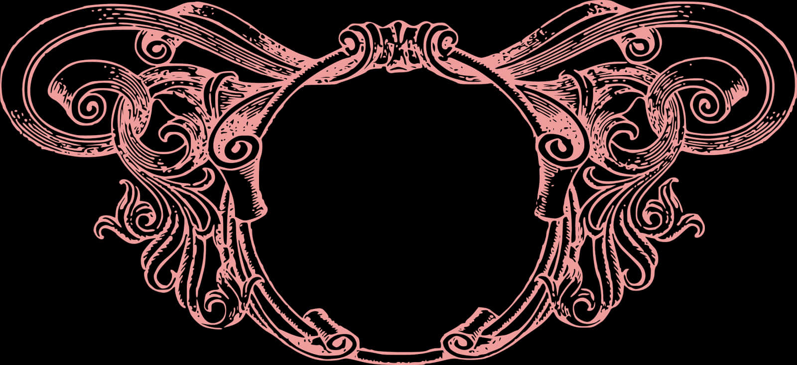 A Pink Circular Frame With A Black Background
