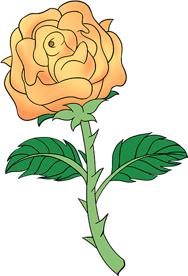 A Yellow Rose With Green Leaves