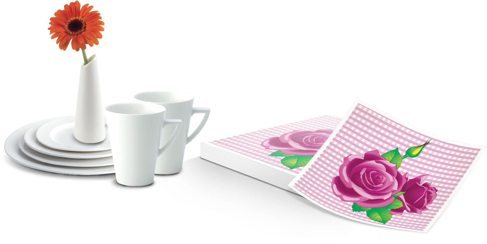 A Stack Of Napkins And Cups