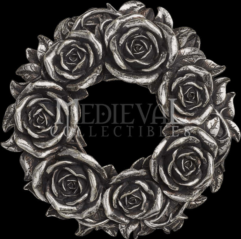 A Metal Wreath With Roses