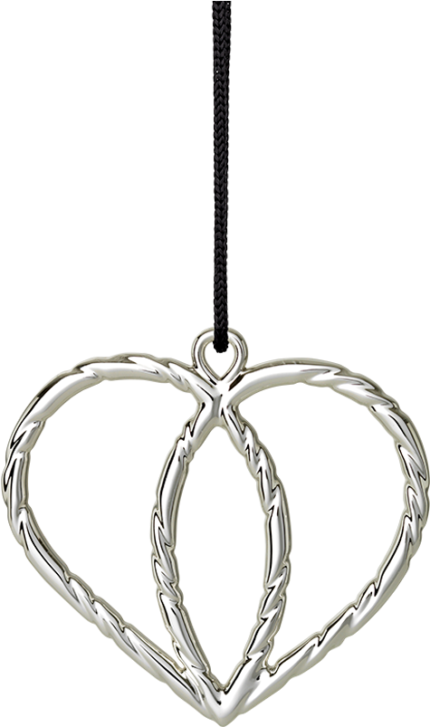 A Silver Pendant With A Black String