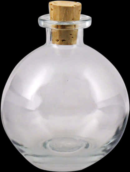 Round Bottle Corked - Round Glass Bottle Png, Transparent Png