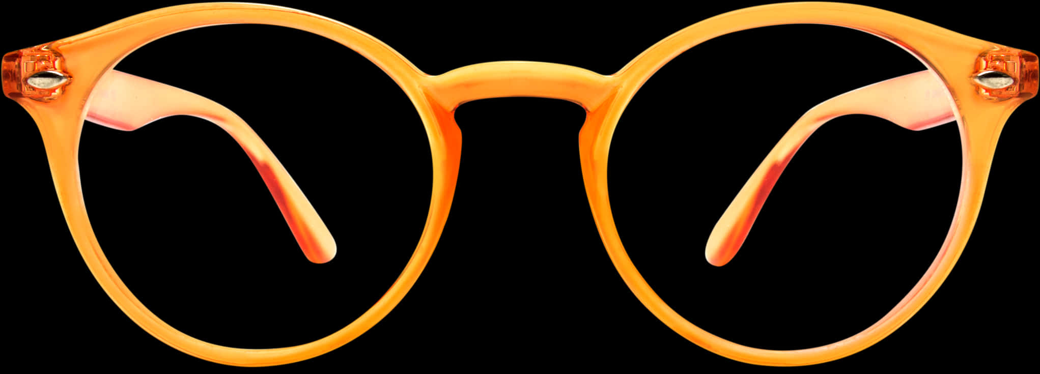 Round Clear Orange Prescription Glasses, Transparent - Glasses Round Frame Orange, Hd Png Download