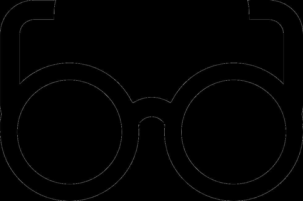 A Black And White Outline Of Glasses
