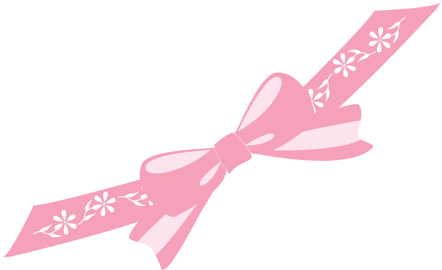 A Pink Bow With White Flowers