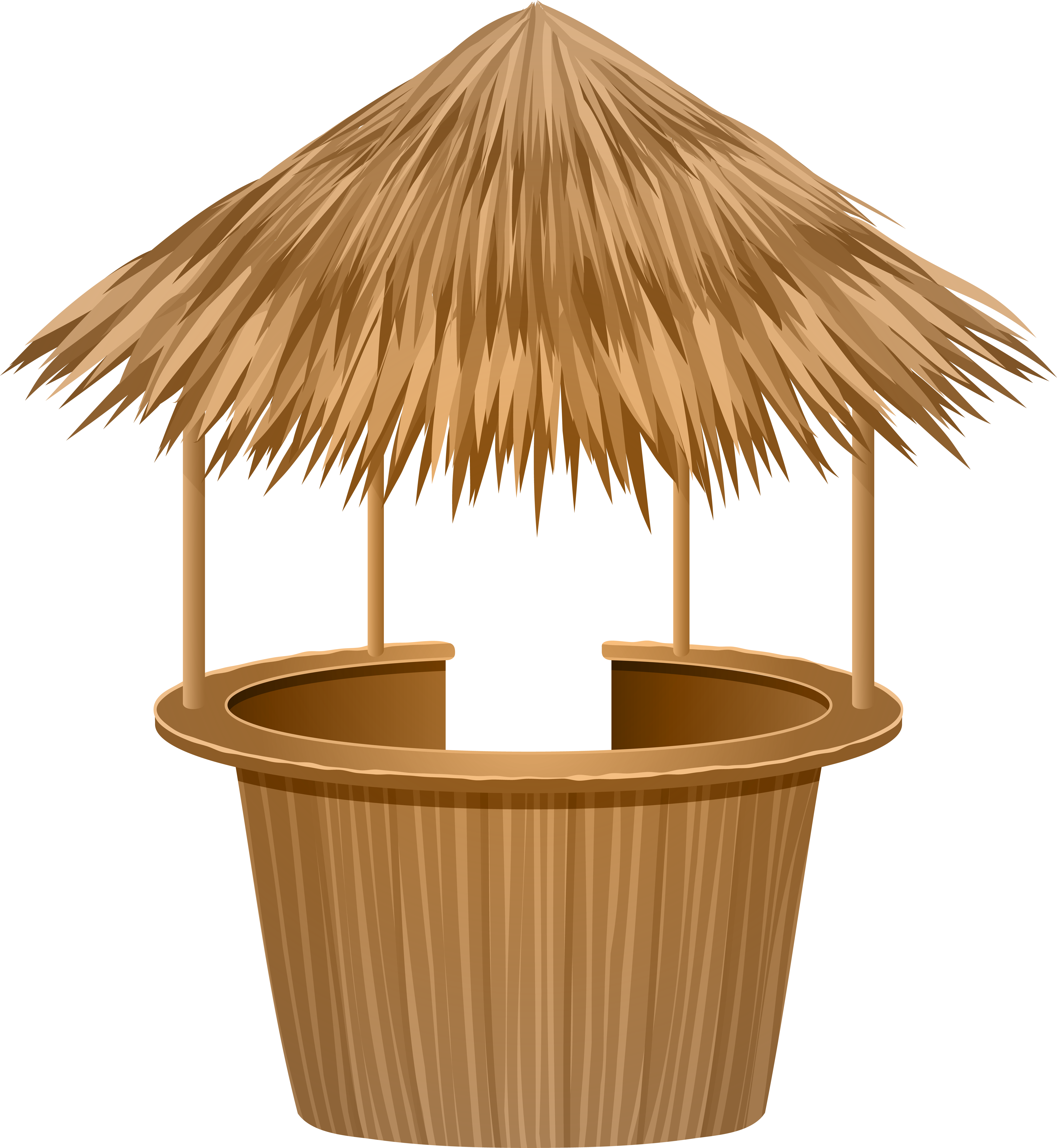 A Straw Hut With A Straw Roof