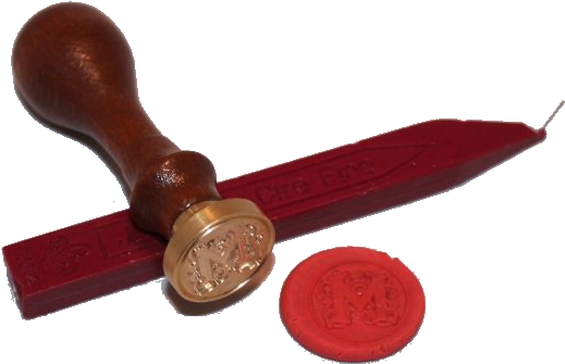 A Wax Seal Stamp With A Red Seal Stamp