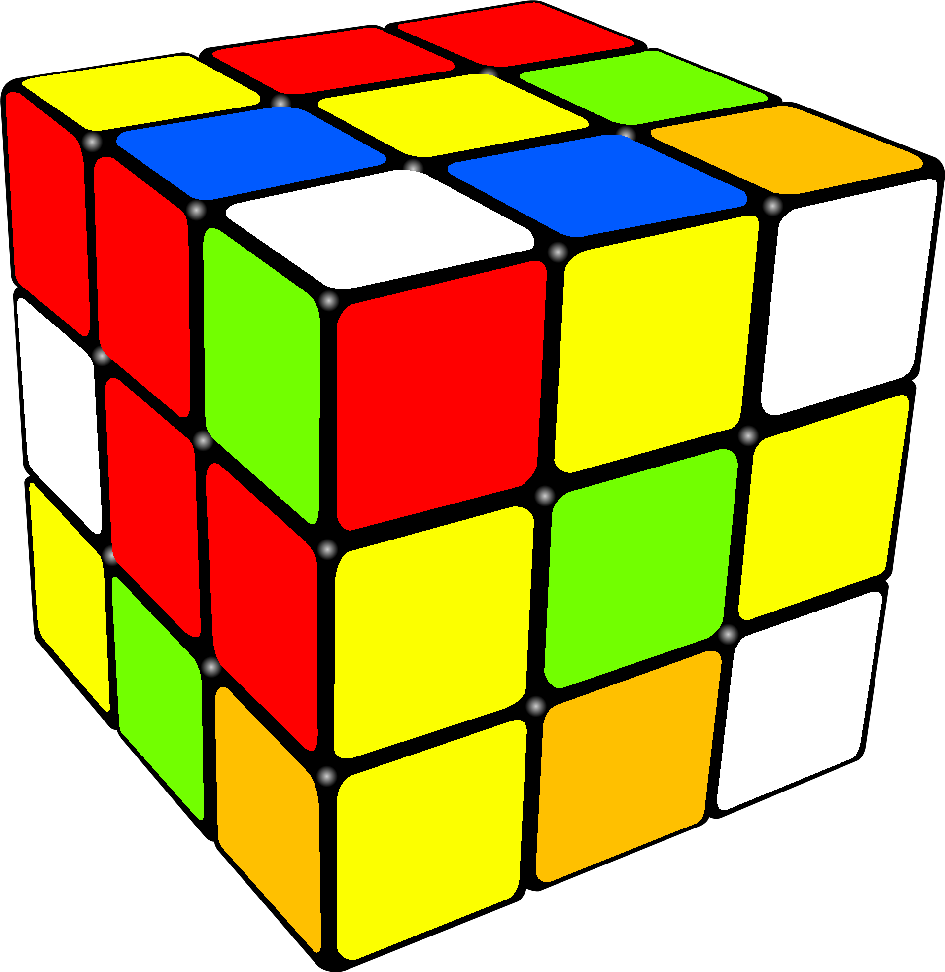 A Colorful Cube With Black Background
