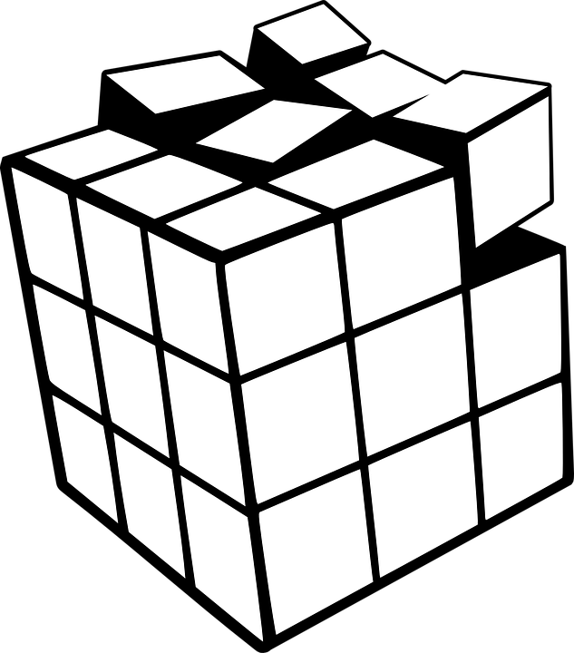 A White Cube With Many Squares