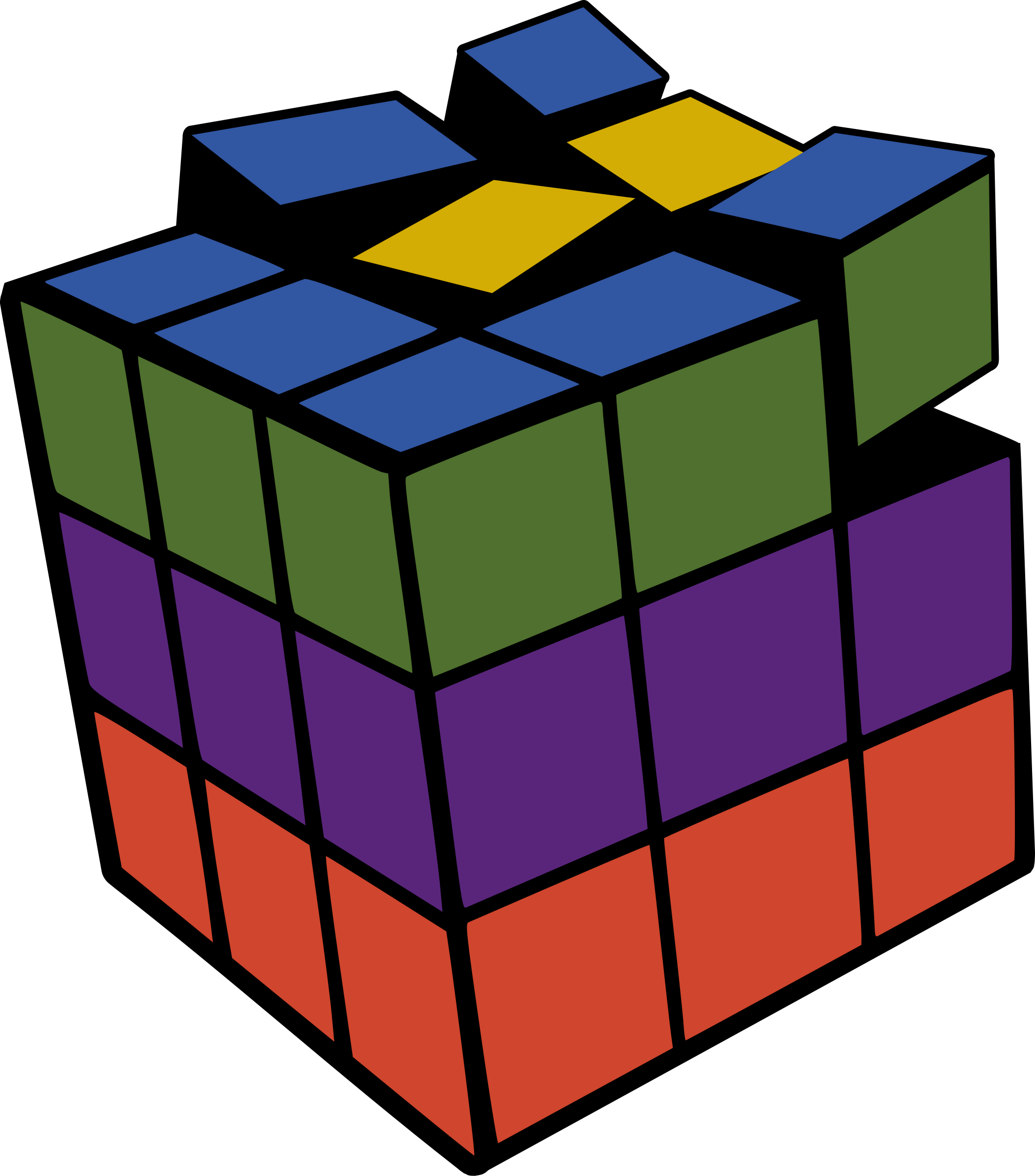 A Colorful Cube With Many Squares