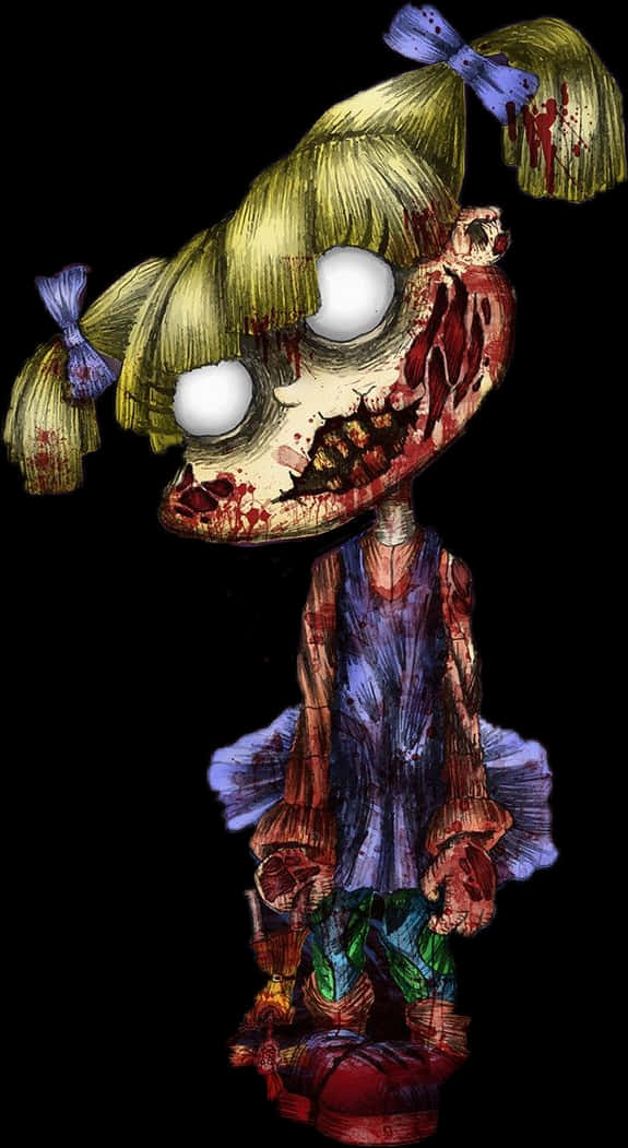 A Cartoon Of A Zombie Girl