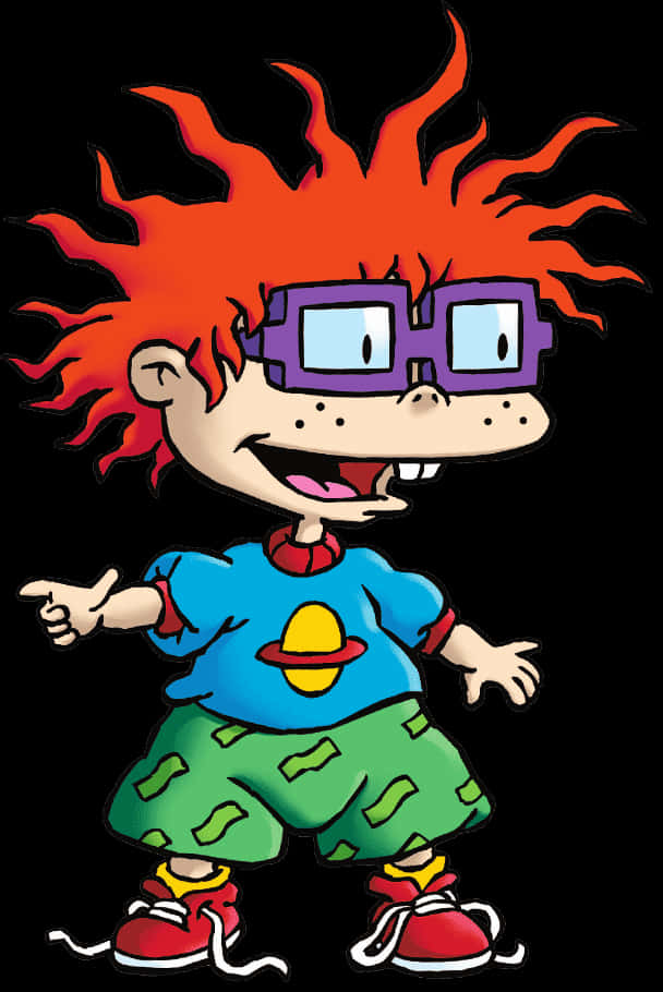 Cartoon Of A Boy With Red Hair And Glasses