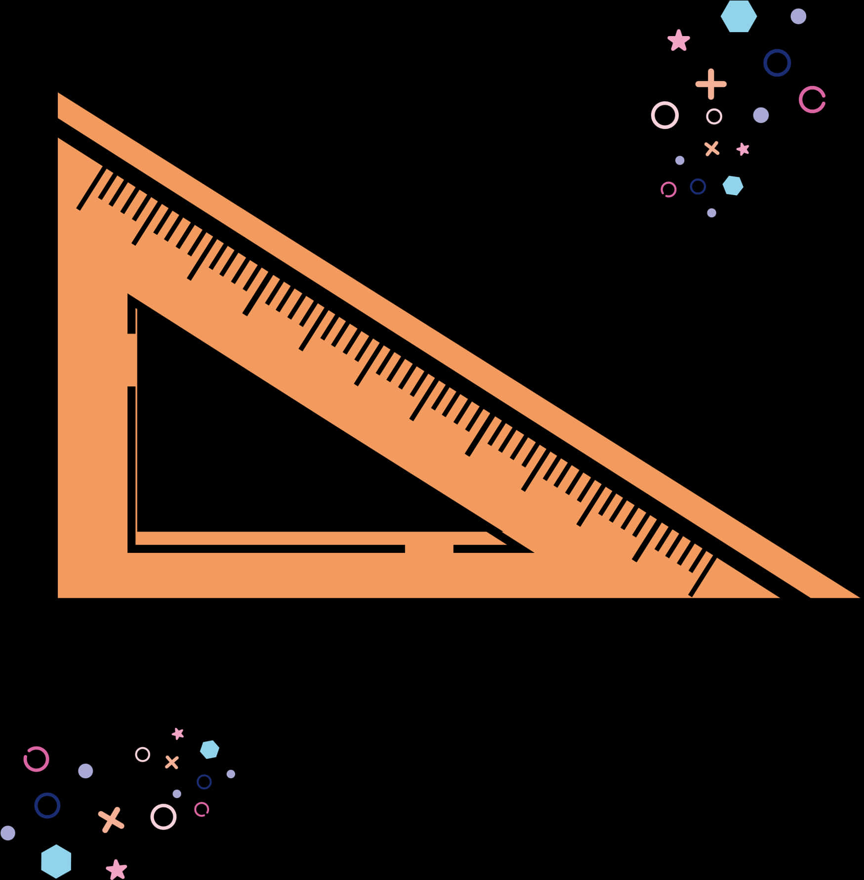 A Triangle Ruler On A Black Background