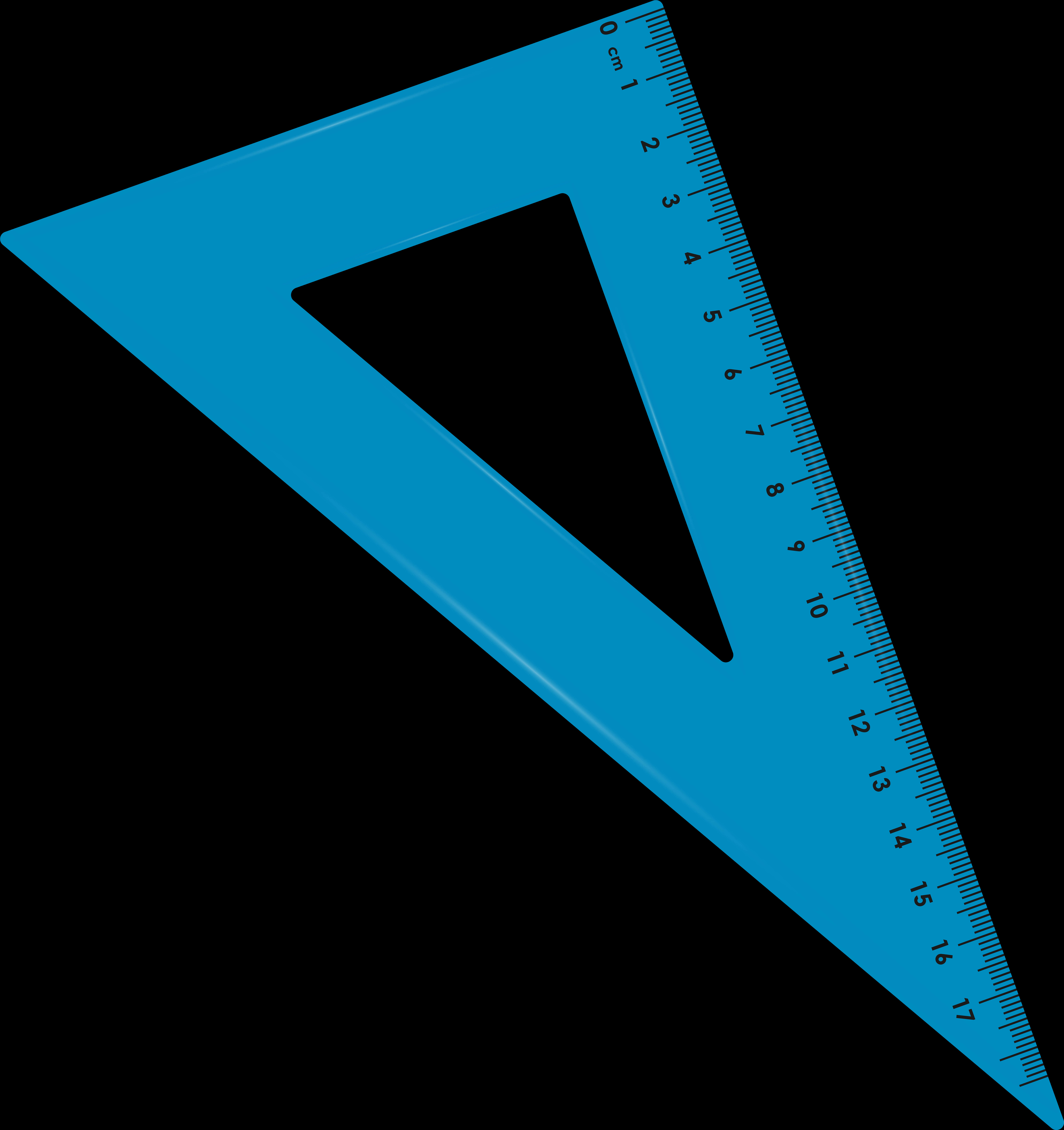 A Blue Triangle Ruler On A Black Background