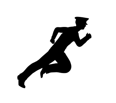 A Silhouette Of A Man Running