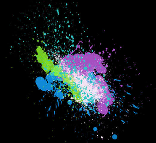 A Colorful Splatter On A Black Background