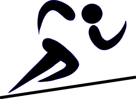 A Blue Outline Of A Person Running