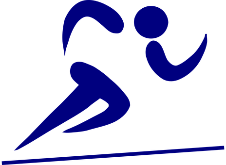 A Blue Symbol Of A Runner