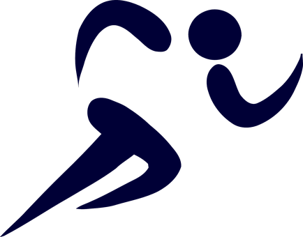 A Blue Symbol Of A Person Running