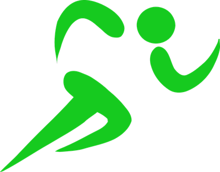 A Green Symbol Of A Person Running