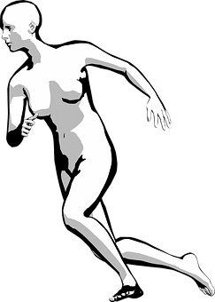 A White Figure Of A Woman Running