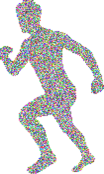 A Pixelated Silhouette Of A Man