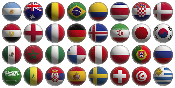 A Group Of Flags In A Circle