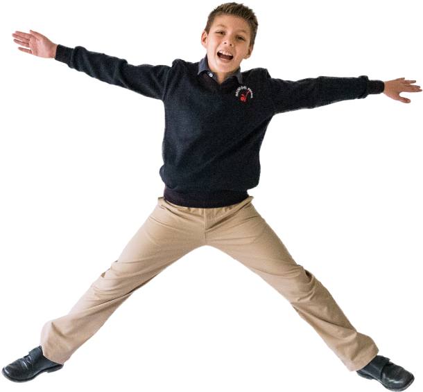 A Boy Jumping In The Air